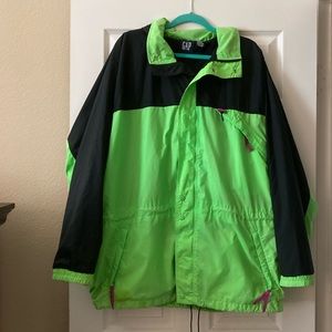 Gap Windbreaker - Neon Green & Black